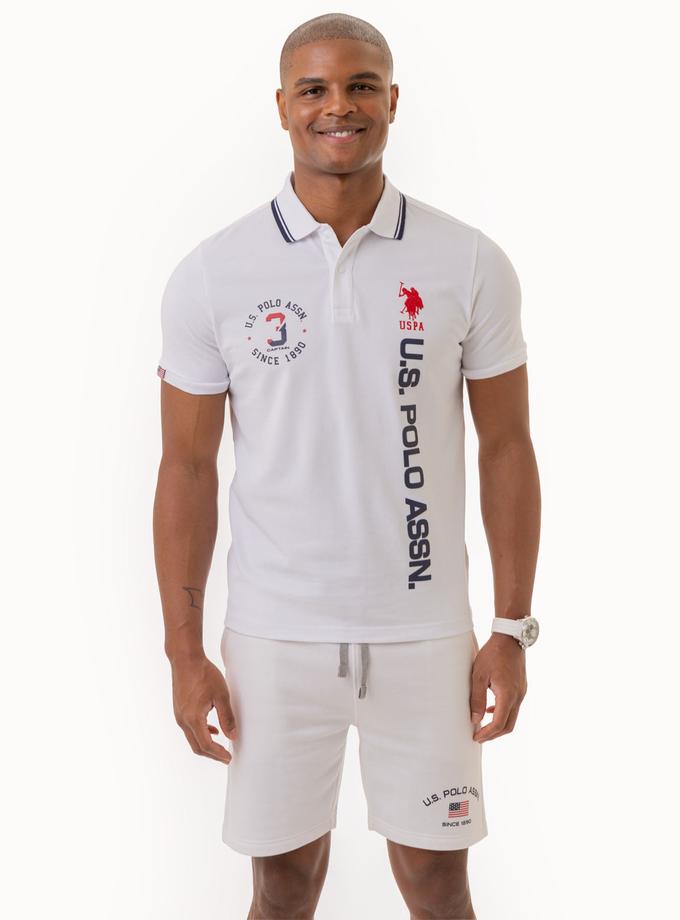 USPA SNAP CLOSURE VERTICAL WORDMARK POLO SHIRT New Arrival