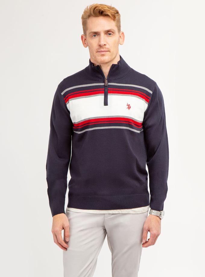 USPA SOFT CHEST STRIPE 1/4 ZIP SWEATER Best Price