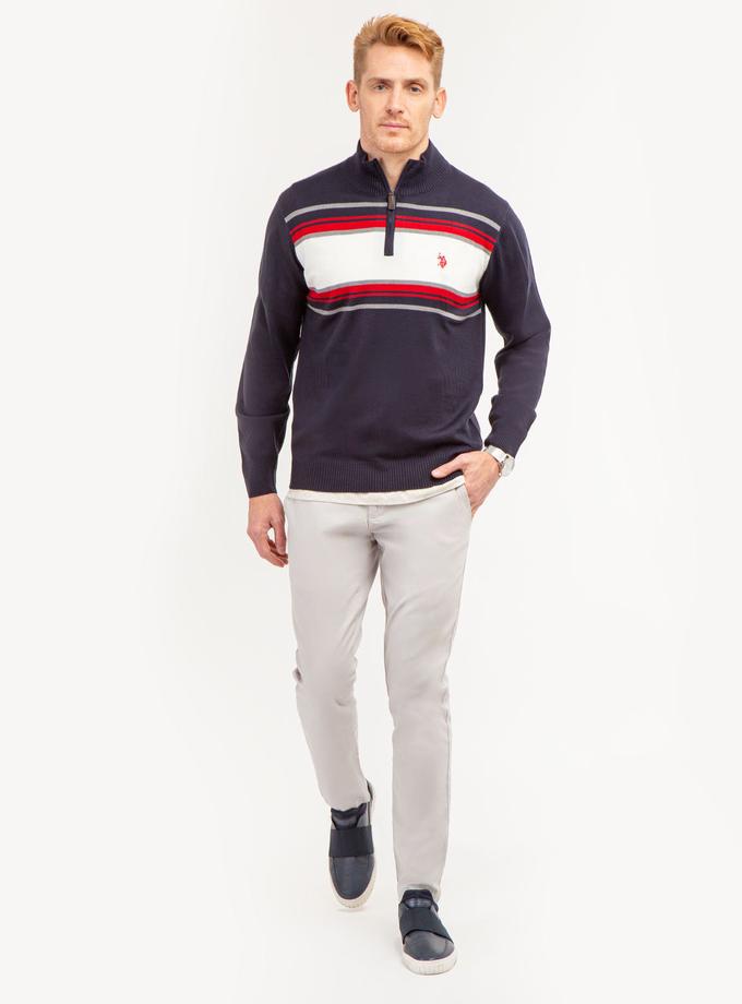 USPA SOFT CHEST STRIPE 1/4 ZIP SWEATER Best Price