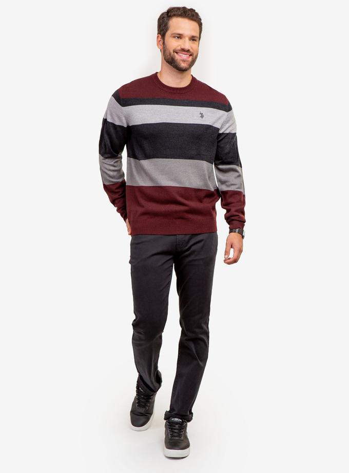 USPA SOFT LARGE STRIPE CREW NECK SWEATER New Arrival