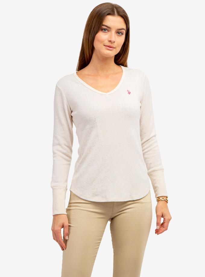 USPA SOFT LONG SLEEVE V-NECK HACCI TOP Same Day Delivery