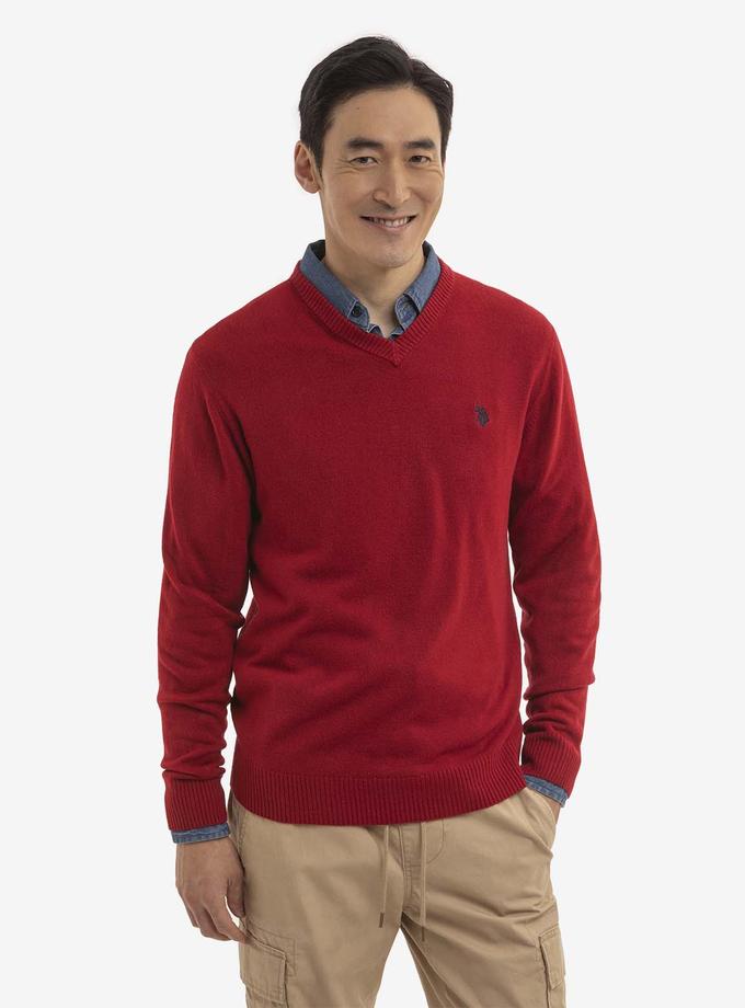 USPA SOFT SOLID JERSEY V-NECK SWEATER Best Buy