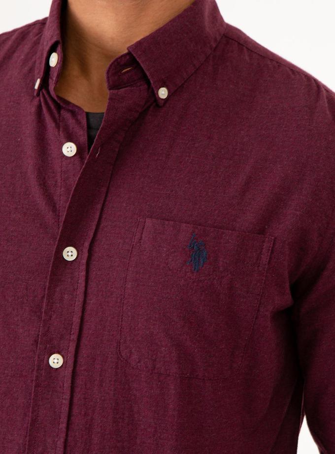 USPA SOLID BRUSHED HEATHER LONG SLEEVE SHIRT Same Day Delivery