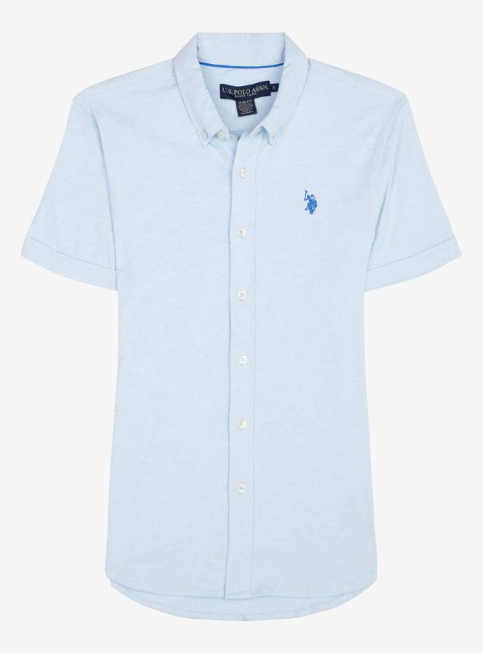 USPA SOLID BUTTON UP JERSEY SHIRT Same Day Delivery