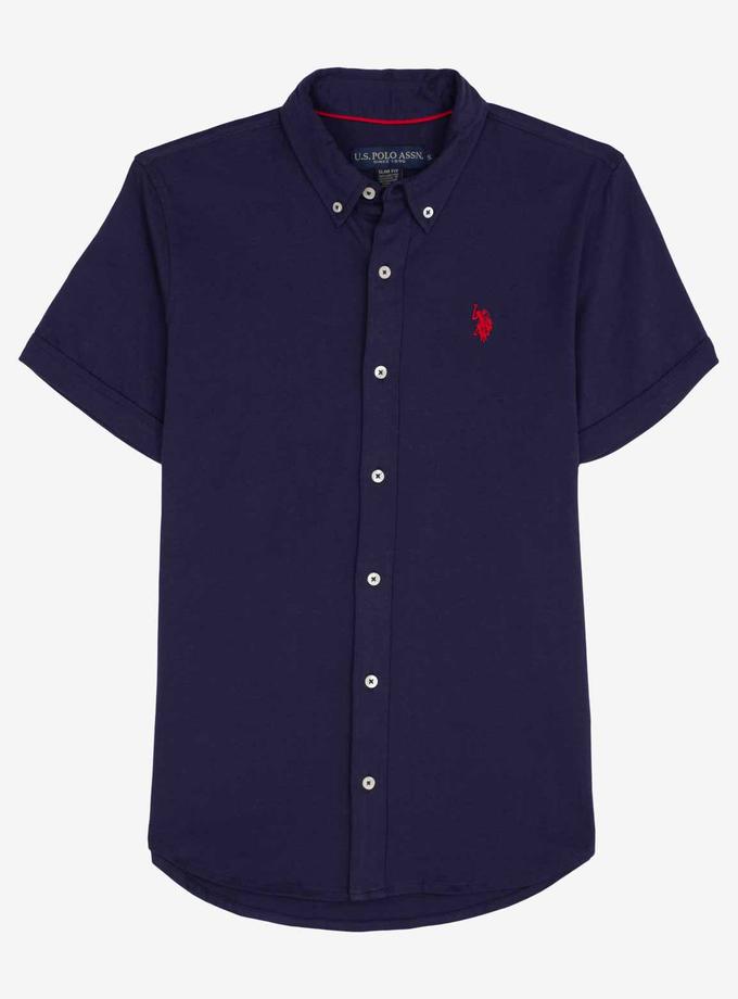 USPA SOLID BUTTON UP JERSEY SHIRT Same Day Delivery