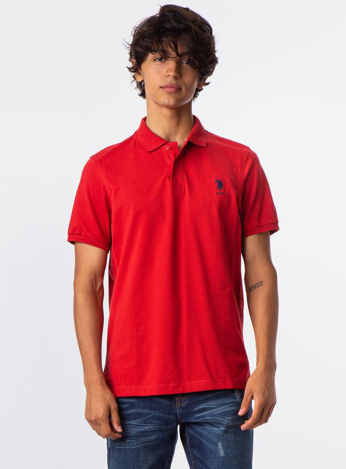 USPA SOLID CONTRAST LOGO POLO SHIRT For Sale