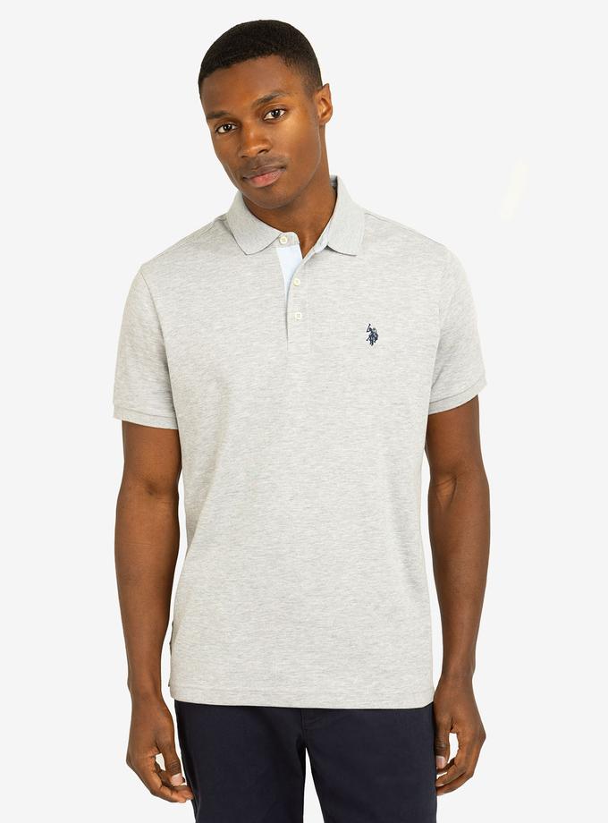 USPA SOLID INTERLOCK POLO SHIRT WITH WOVEN TRIM Free shipping