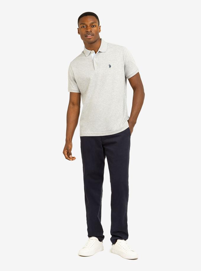 USPA SOLID INTERLOCK POLO SHIRT WITH WOVEN TRIM Free shipping