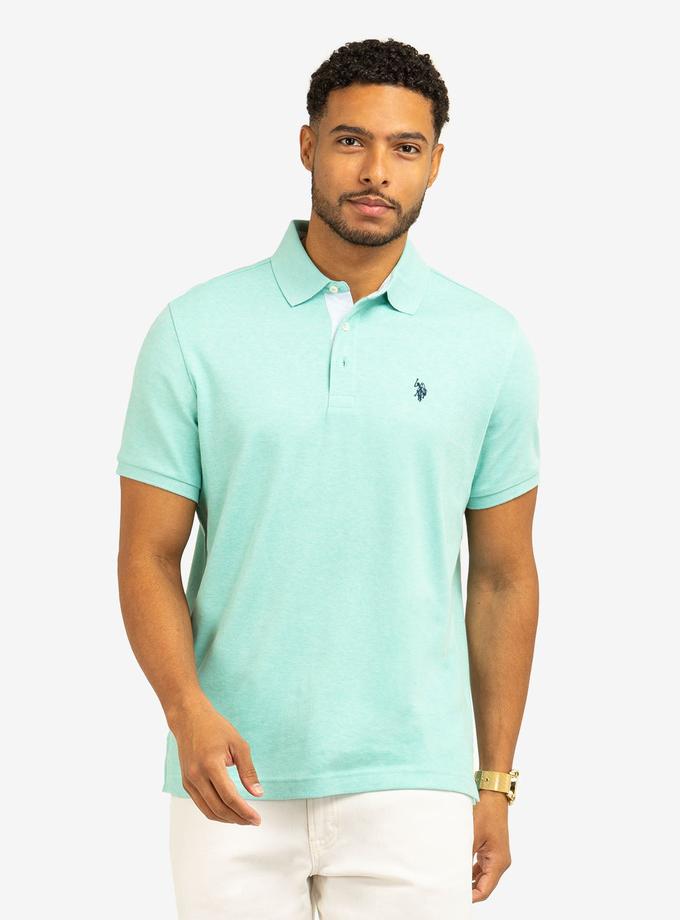 USPA SOLID INTERLOCK POLO SHIRT WITH WOVEN TRIM High Quality