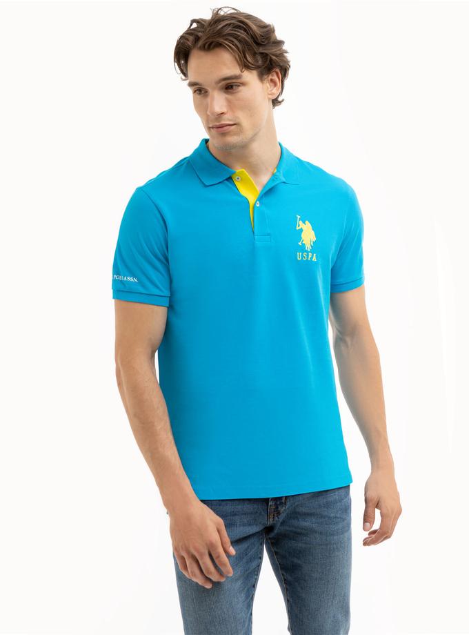 USPA SOLID PIQUE DOUBLE LOGO POLO SHIRT Best Buy