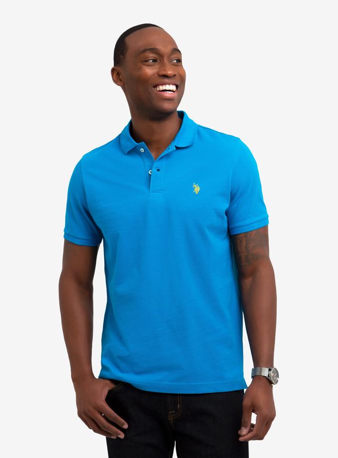 USPA SOLID PIQUE SMALL LOGO POLO SHIRT For Sale