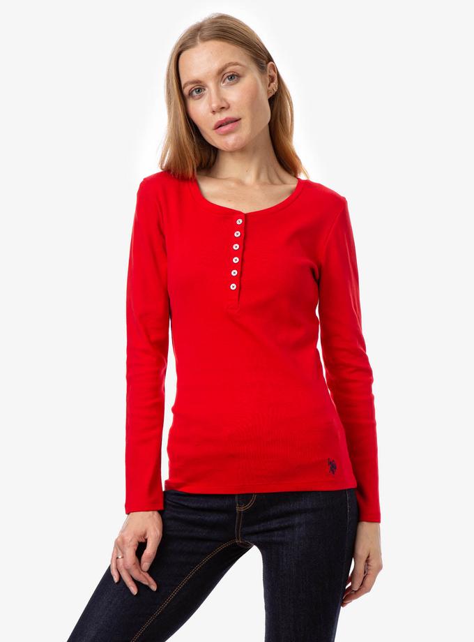 USPA SOLID RIBBED HENLEY Best Seller