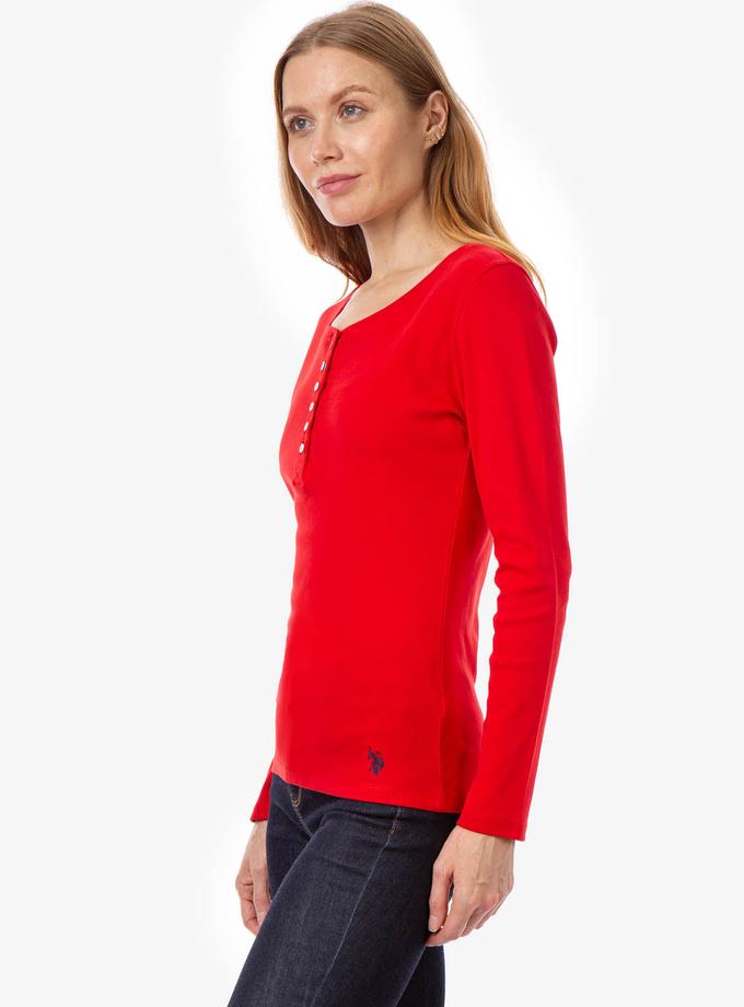 USPA SOLID RIBBED HENLEY Best Seller