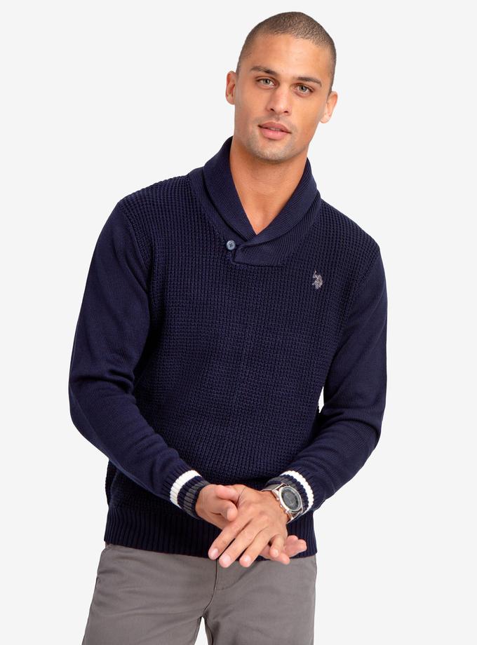 USPA SOLID SHAWL COLLAR SWEATER On Sale