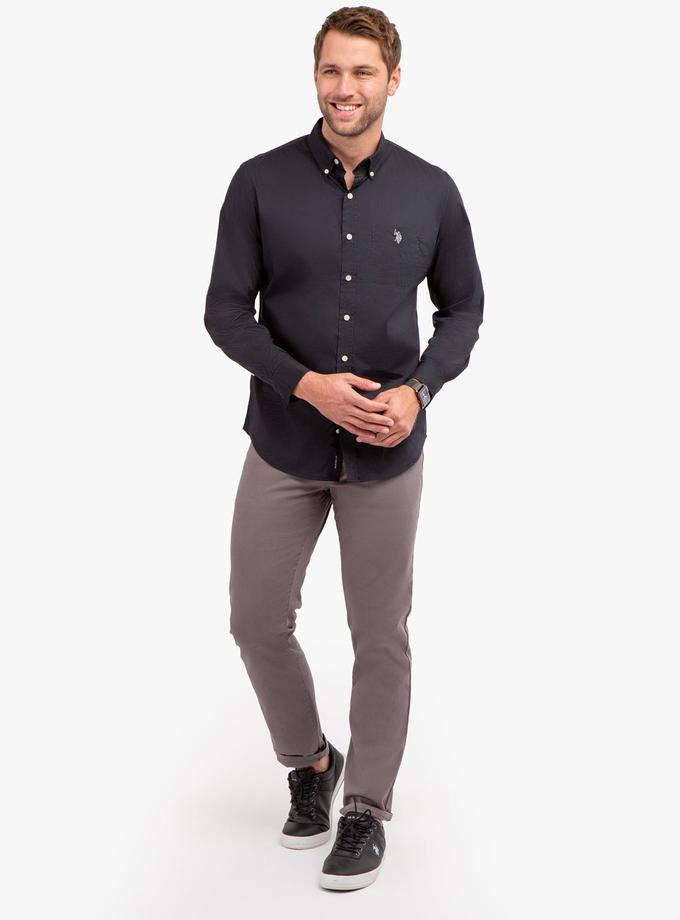 USPA SOLID STRETCH POPLIN LONG SLEEVE SHIRT High Quality