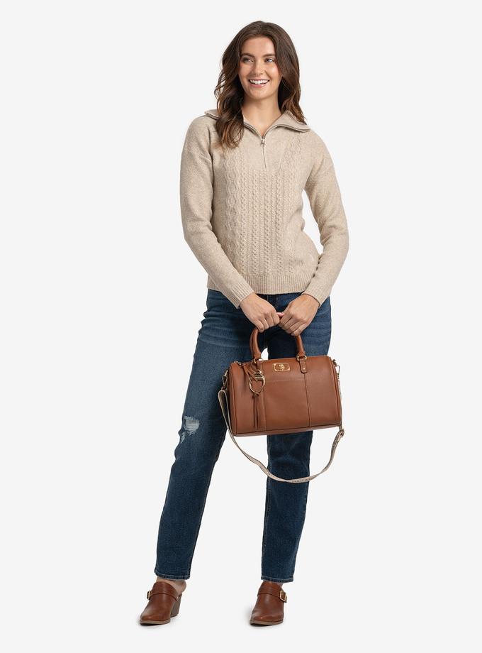 USPA SOLID SWIFTY SATCHEL BAG WITH CROSSBODY STRAP On Sale