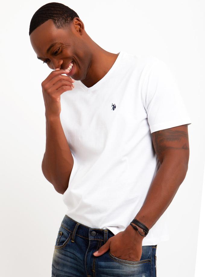 USPA SOLID V-NECK T-SHIRT On Sale