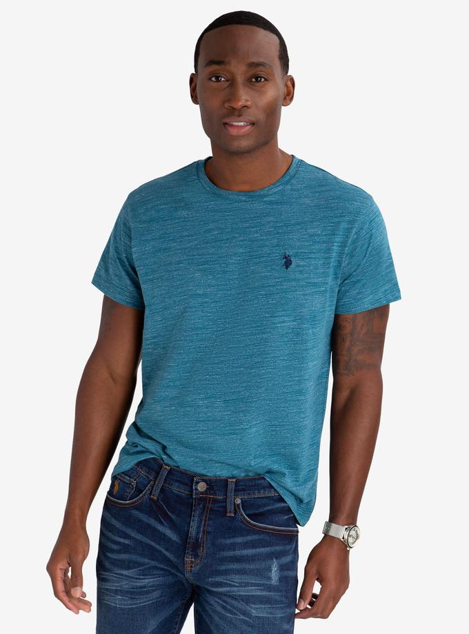 USPA SPACE DYE CREW NECK T-SHIRT For Sale