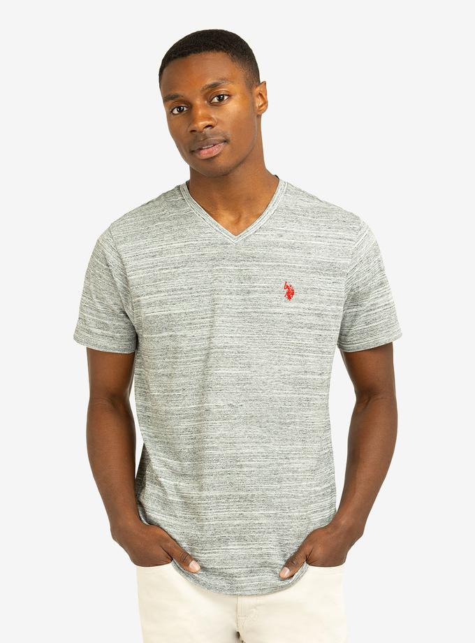 USPA SPACE DYE JERSEY V-NECK T-SHIRT On Sale