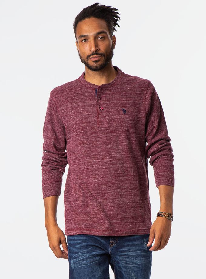 USPA SPACE DYE THERMAL HENLEY Free shipping