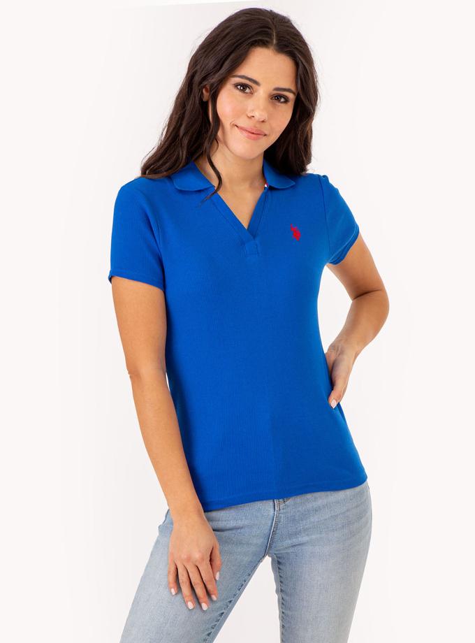 USPA SPLIT NECK RIBBED POLO SHIRT Same Day Delivery