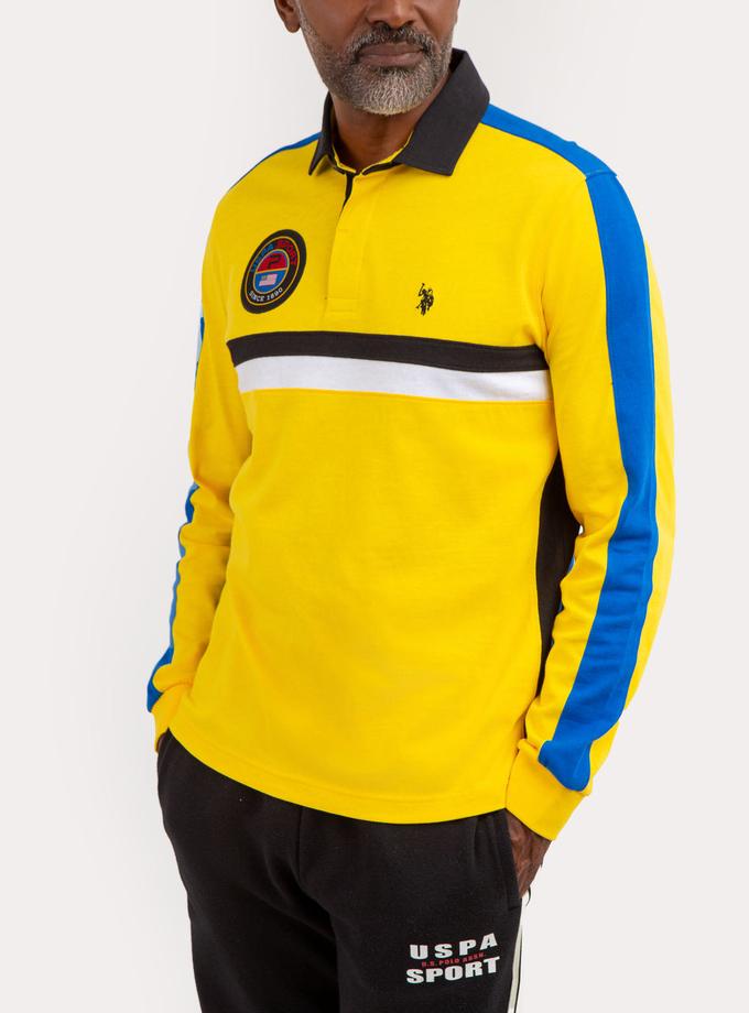 USPA SPORT COLORBLOCK LONG SLEEVE POLO SHIRT High Quality