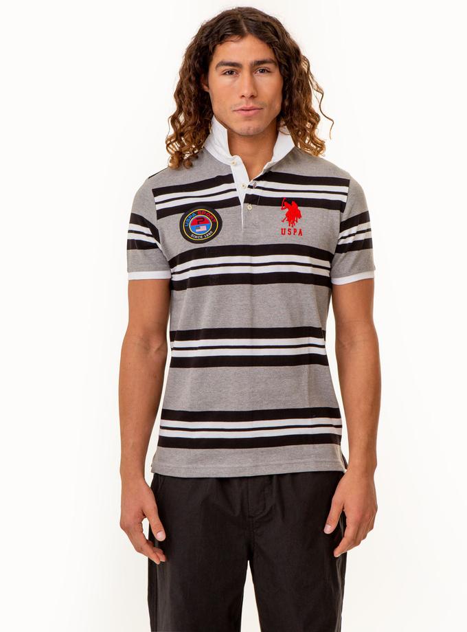 USPA SPORT YARN DYE STRIPE POLO SHIRT Free shipping