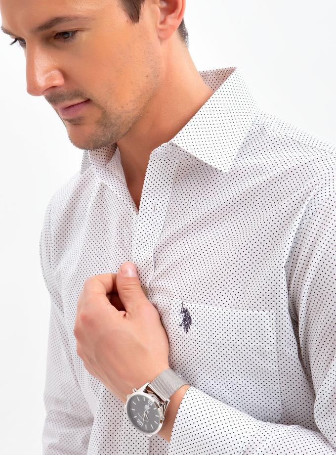 USPA SPREAD COLLAR DOT DRESS SHIRT For Sale