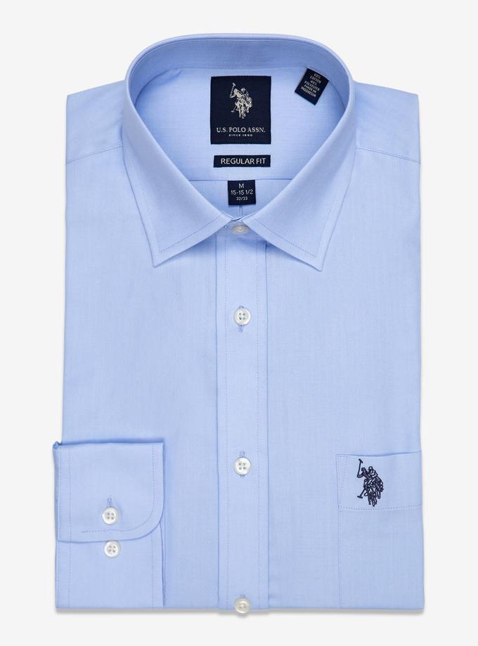 USPA SPREAD COLLAR SOLID HERRINGBONE DRESS SHIRT On Sale