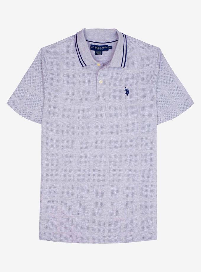 USPA SQUARE PRINT JERSEY POLO SHIRT Best Price