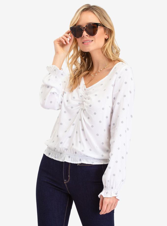 USPA STAR PRINT RUFFLE SLEEVE TOP Best Buy