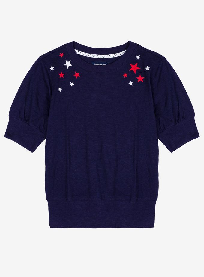 USPA STAR PRINT SHORT SLEEVE TOP Same Day Delivery