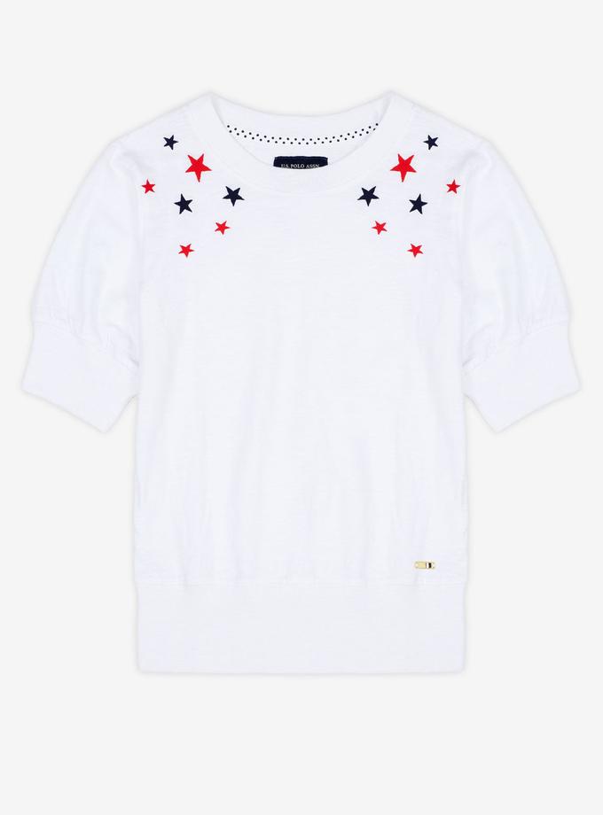 USPA STAR PRINT SHORT SLEEVE TOP Same Day Delivery