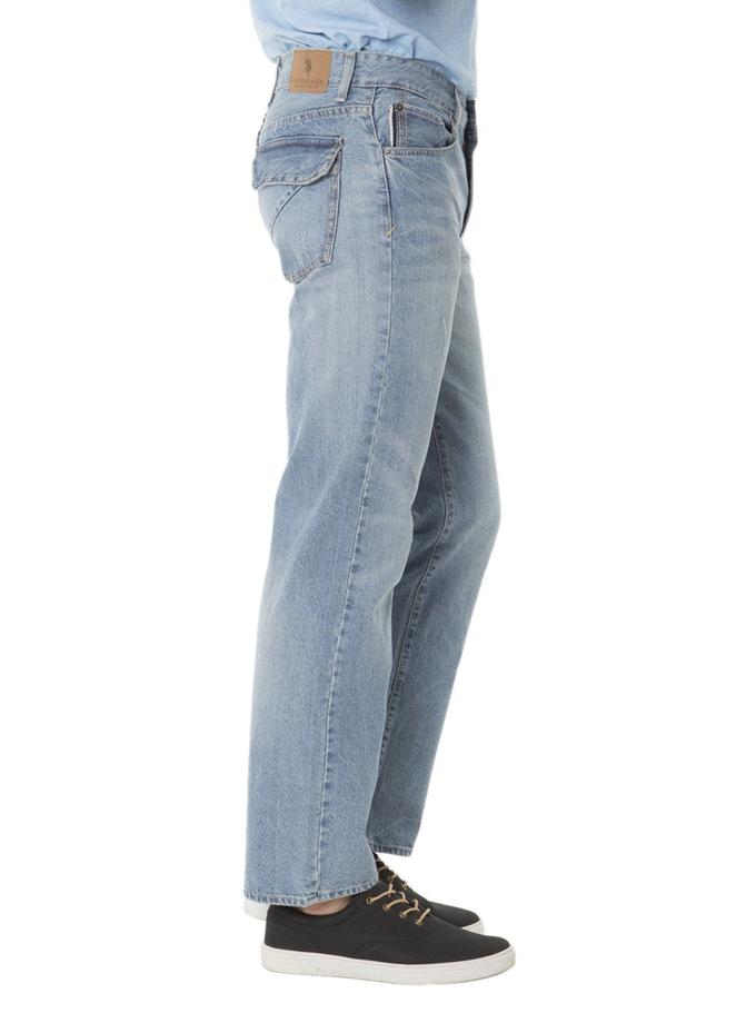 USPA Straight Fit Jeans with back flap pockets with rip Best Seller