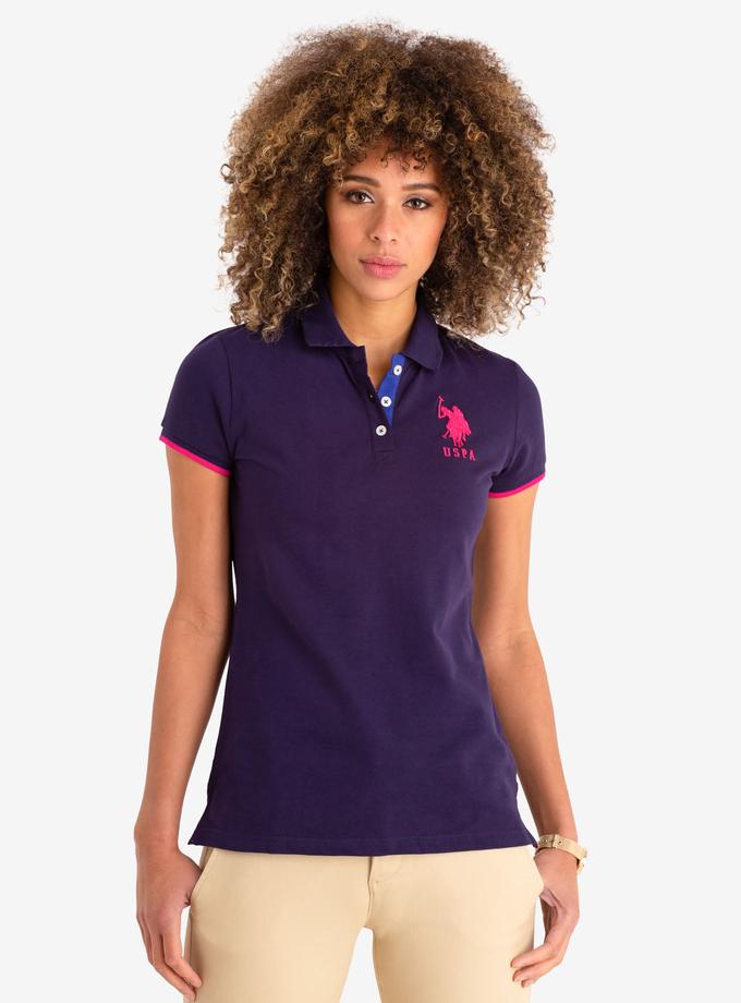 USPA STRETCH BIG LOGO TIPPED POLO SHIRT Free shipping