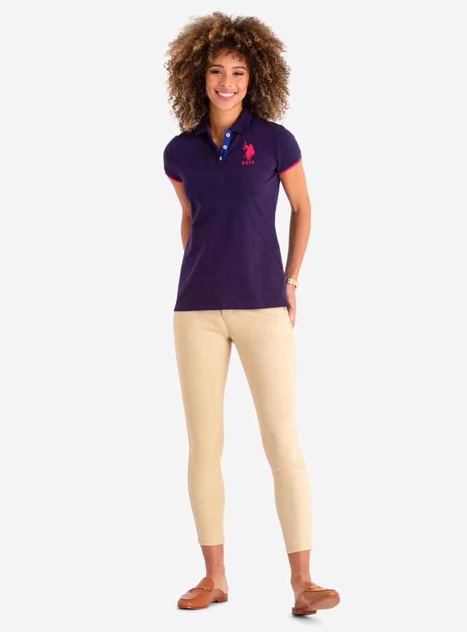 USPA STRETCH BIG LOGO TIPPED POLO SHIRT Free shipping