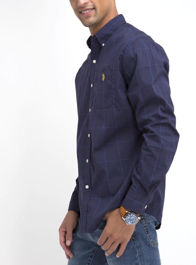 USPA STRETCH FIT LARGE PLAID SHIRT IN POPLIN On Sale