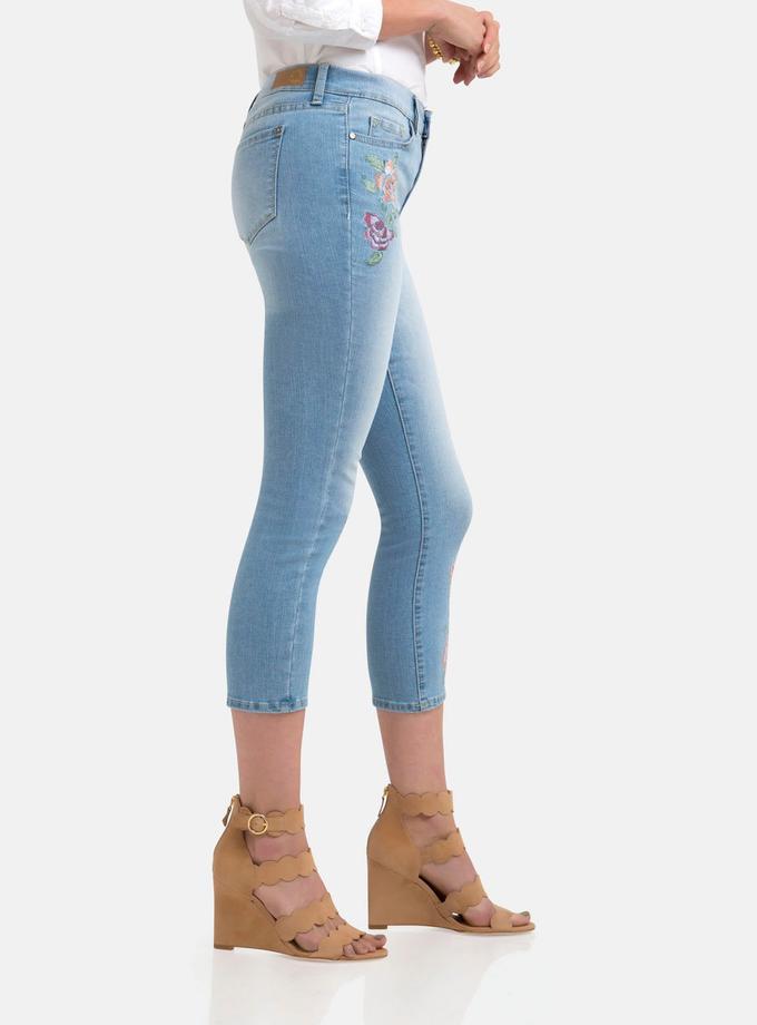 USPA STRETCH FLORAL SKINNY FIT CROP JEANS On Sale