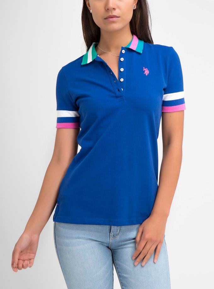 USPA STRETCH MULTI COLOR TIPPED POLO SHIRT Free shipping