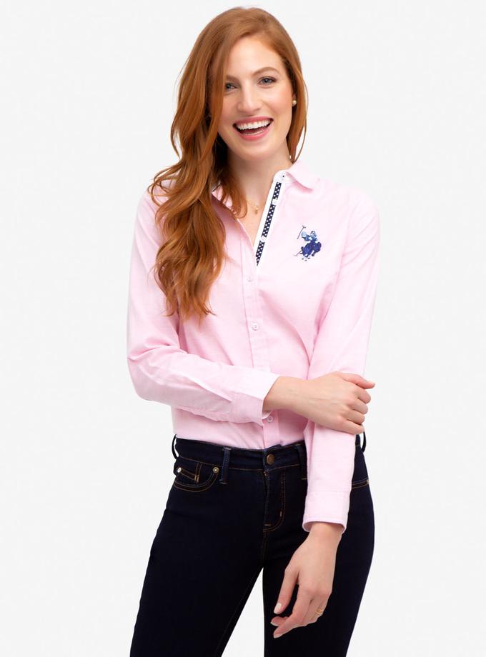 USPA STRETCH OXFORD MULTI TONAL LOGO SHIRT On Sale