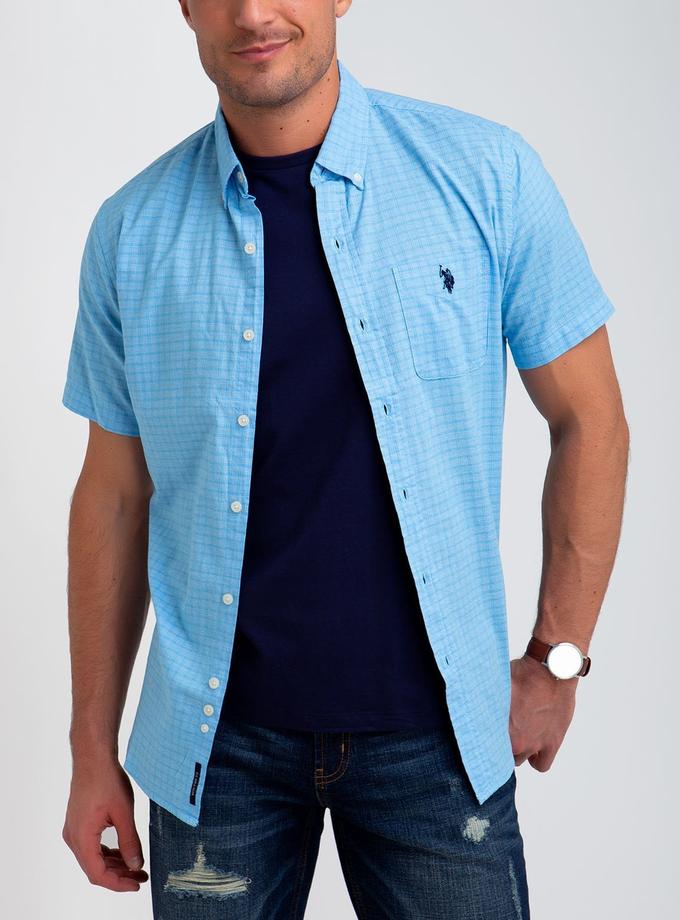 USPA STRETCH SLIM PLAID SHIRT High Quality