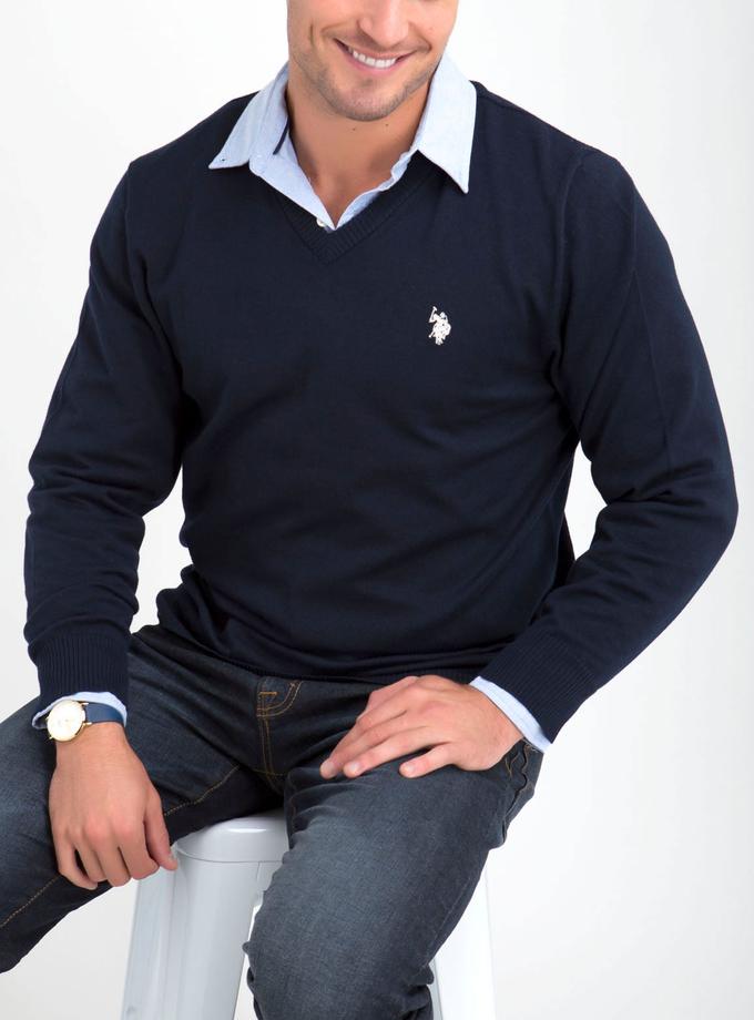 USPA STRETCH V-NECK SWEATER For Sale