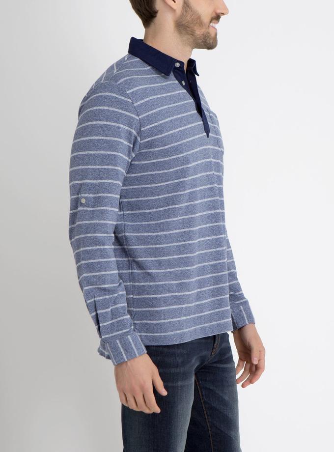 USPA STRIPE COLLARED SHIRT WITH ROLL UP SLEEVES Best Price