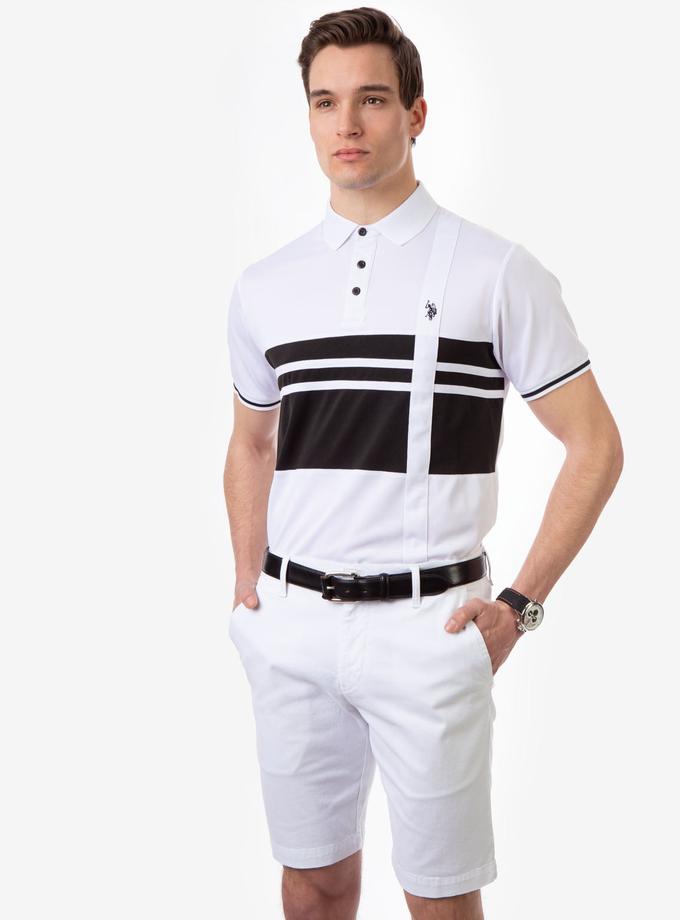 USPA STRIPE COLORBLOCK PIQUE GOLF SHIRT New Arrival