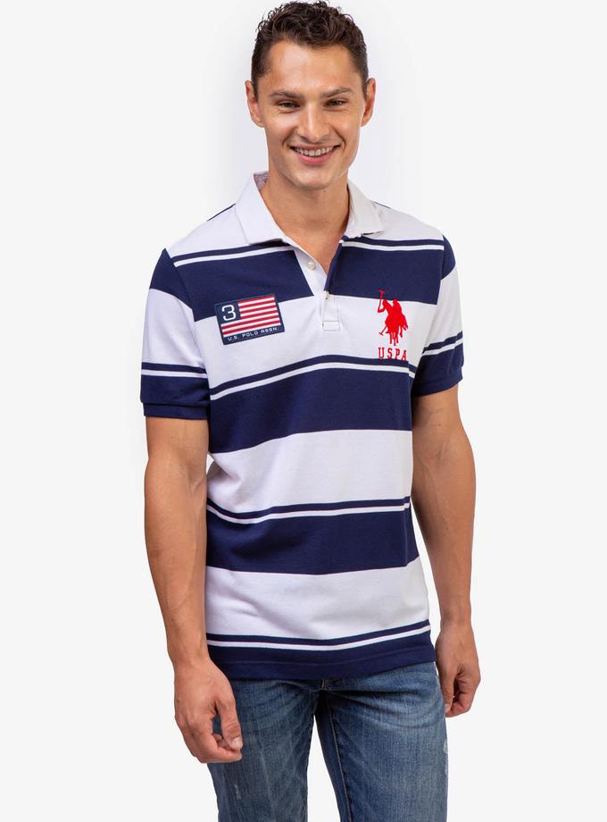 USPA STRIPE FLAG PATCH POLO SHIRT For Sale