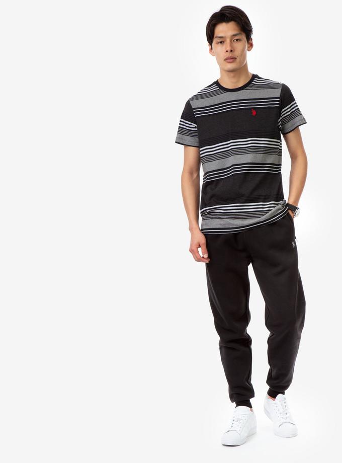 USPA STRIPE HEATHER CREW NECK T-SHIRT On Sale