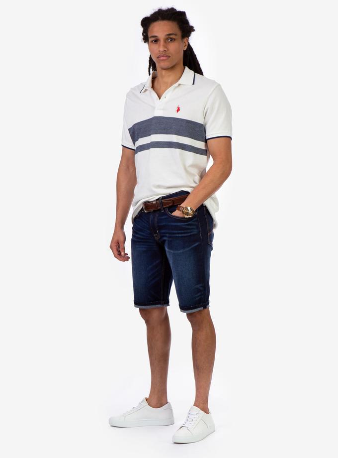 USPA STRIPE JACQUARD PIQUE POLO SHIRT Best Seller