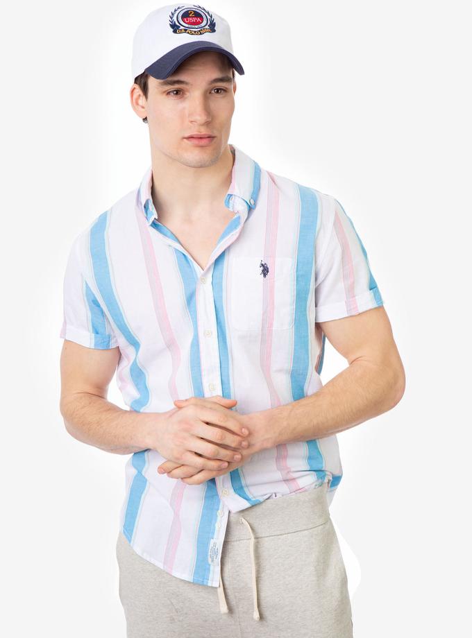 USPA STRIPE MADRAS SHORT SLEEVE SHIRT For Sale