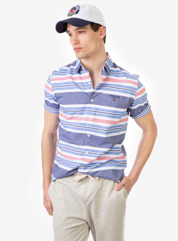 USPA STRIPE OXFORD SHORT SLEEVE SHIRT Free shipping