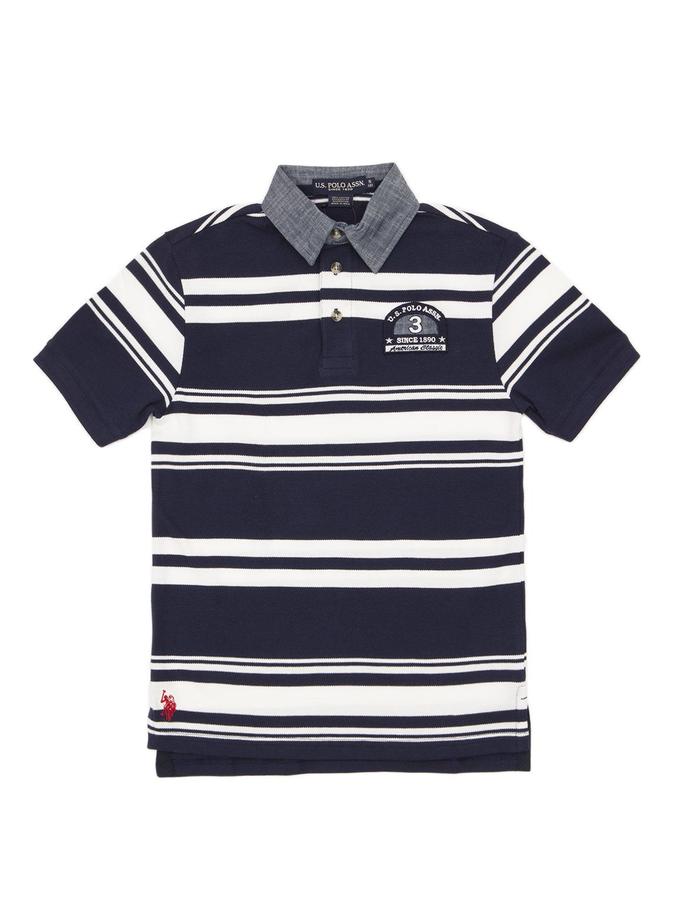 USPA Stripe Patch Polo Shirt High Quality